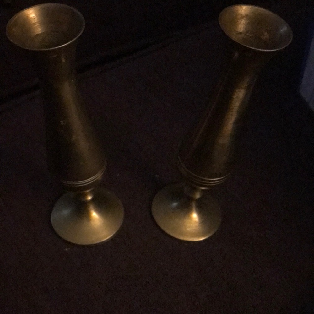 Elegant Brass Candle Holders- Set of 2